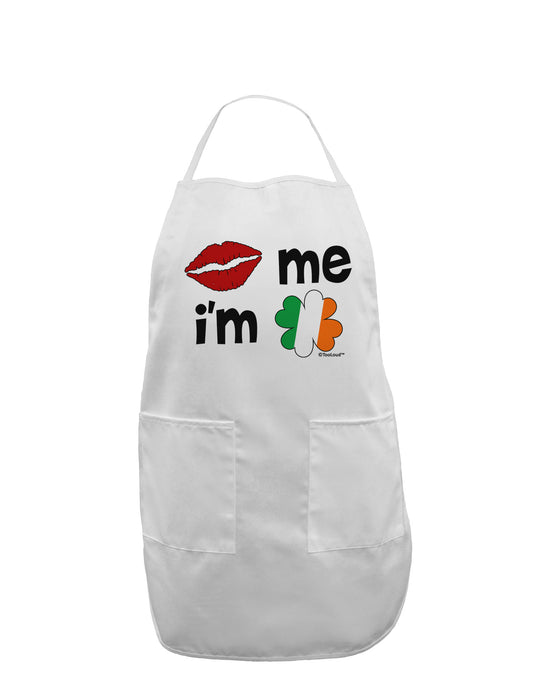 Kiss and Irish Flag Shamrock - Kiss Me I'm Irish Adult Apron by TooLoud-Bib Apron-TooLoud-White-One-Size-Davson Sales