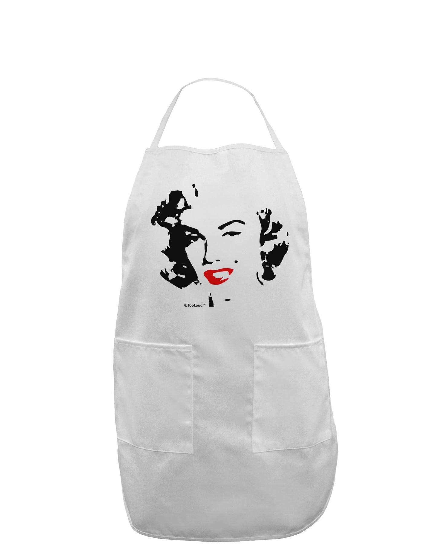 Marilyn Monroe Cutout Design Red Lips Adult Apron by TooLoud-Bib Apron-TooLoud-White-One-Size-Davson Sales
