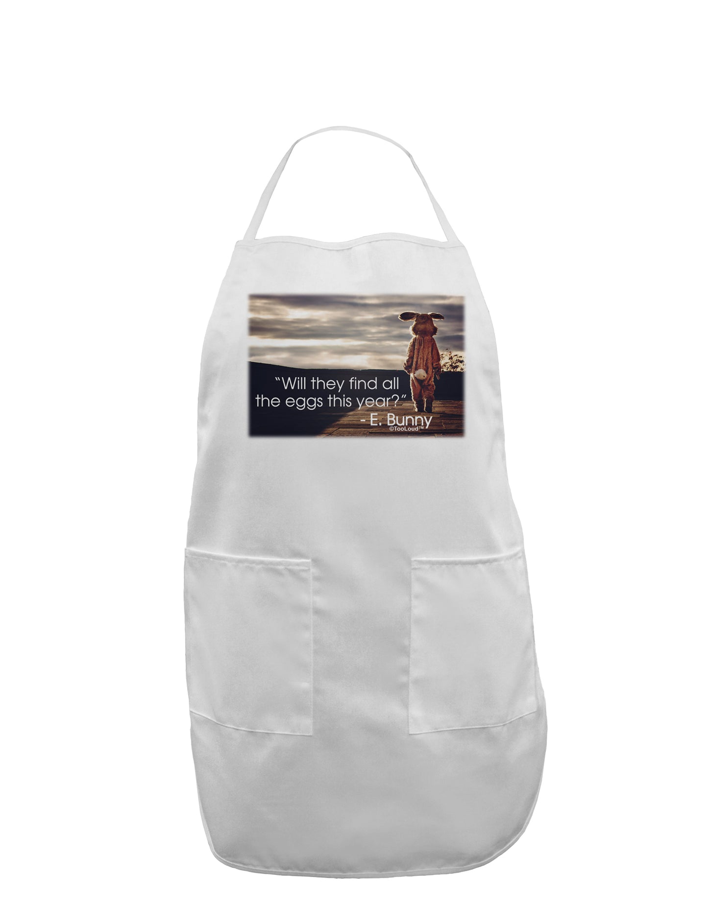 Will They Find the Eggs - Easter Bunny Adult Apron by TooLoud-Bib Apron-TooLoud-White-One-Size-Davson Sales