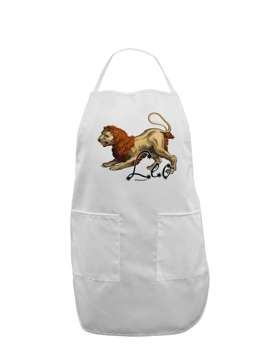 Leo Color Illustration Adult Apron-Bib Apron-TooLoud-White-One-Size-Davson Sales