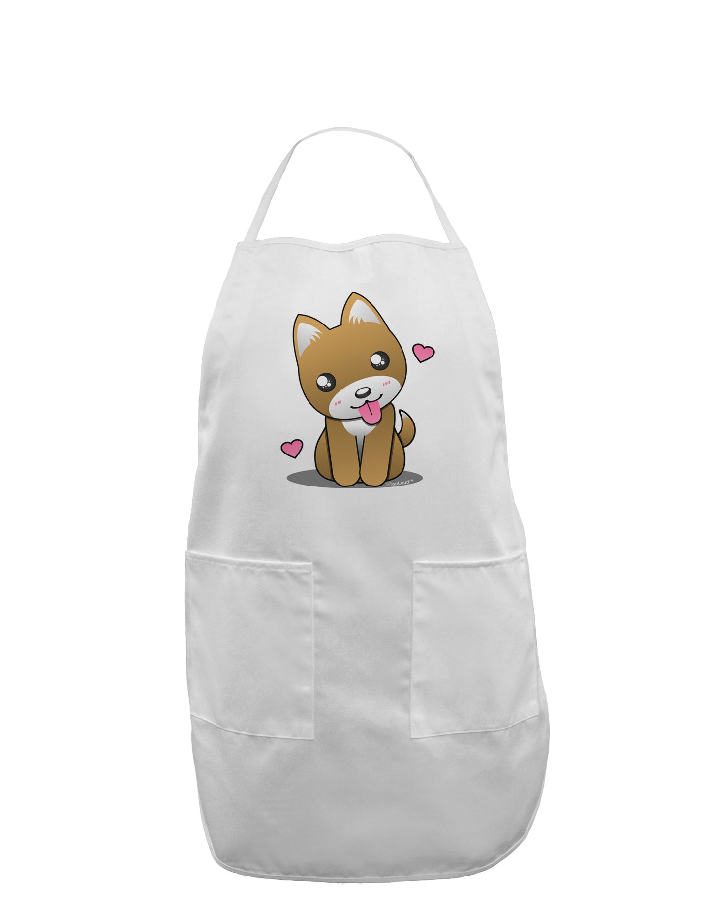 Kawaii Puppy Adult Apron-Bib Apron-TooLoud-White-One-Size-Davson Sales