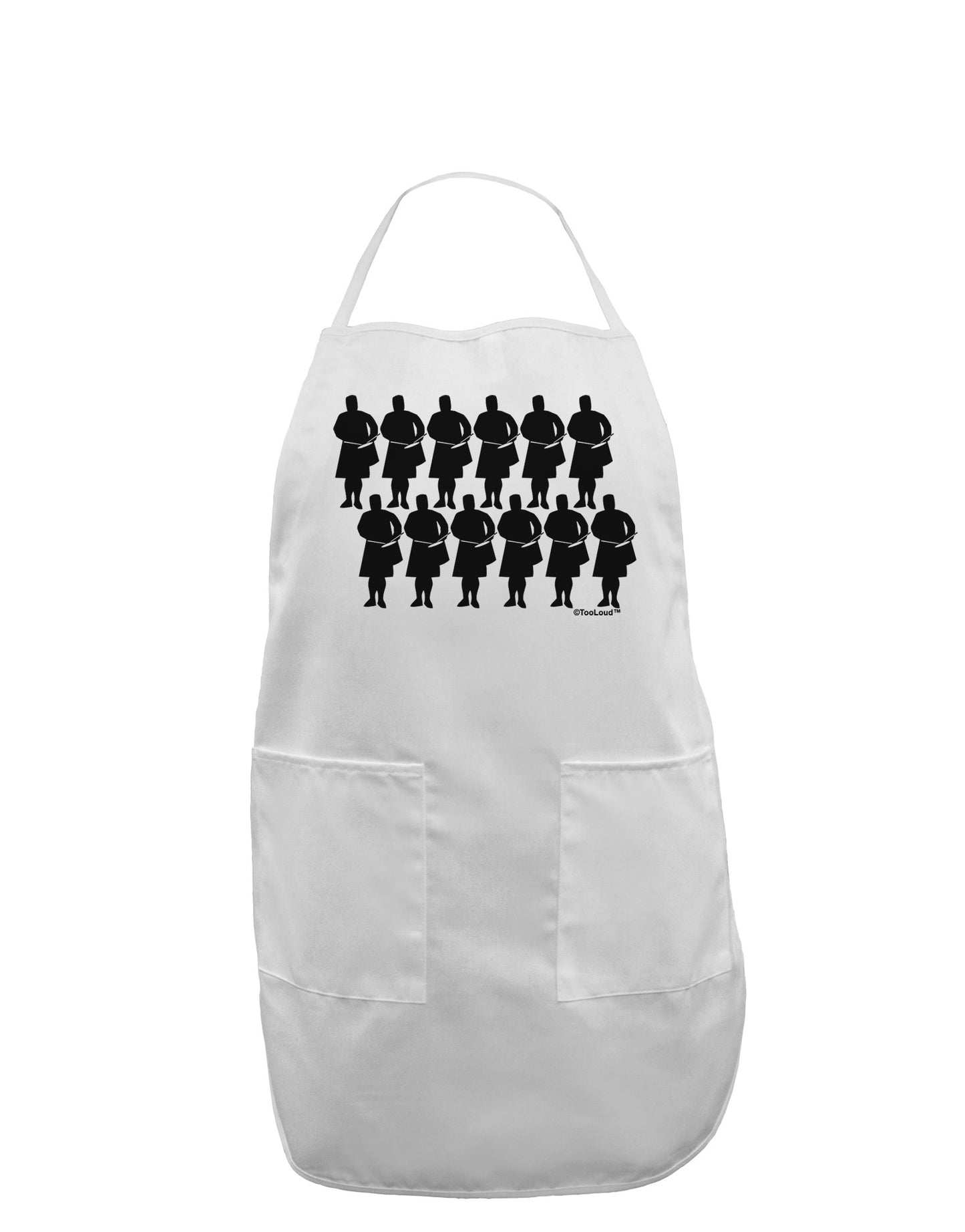 Twelve Drummers Drumming Adult Apron-Bib Apron-TooLoud-White-One-Size-Davson Sales