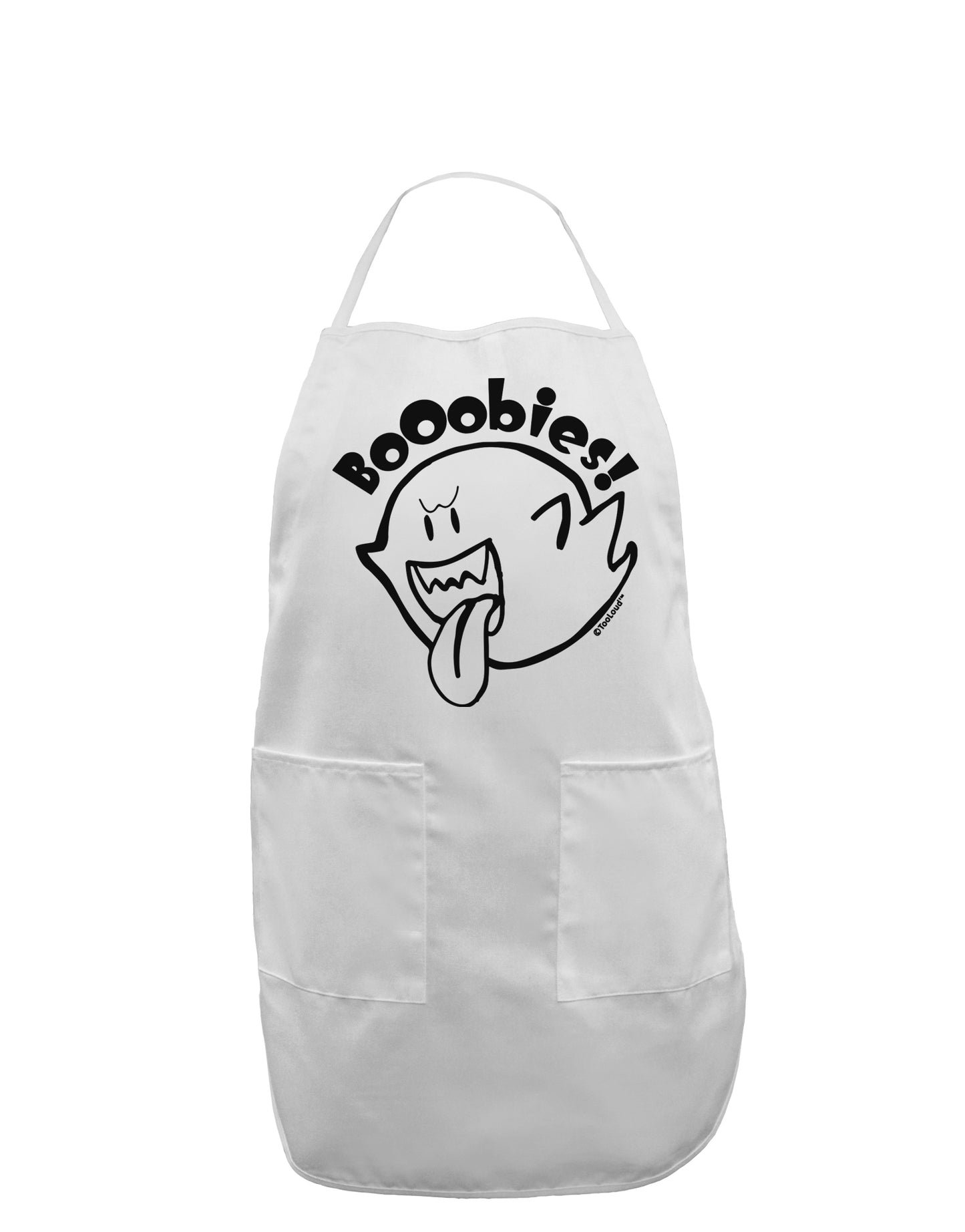 Booobies Adult Apron-Bib Apron-TooLoud-White-One-Size-Davson Sales