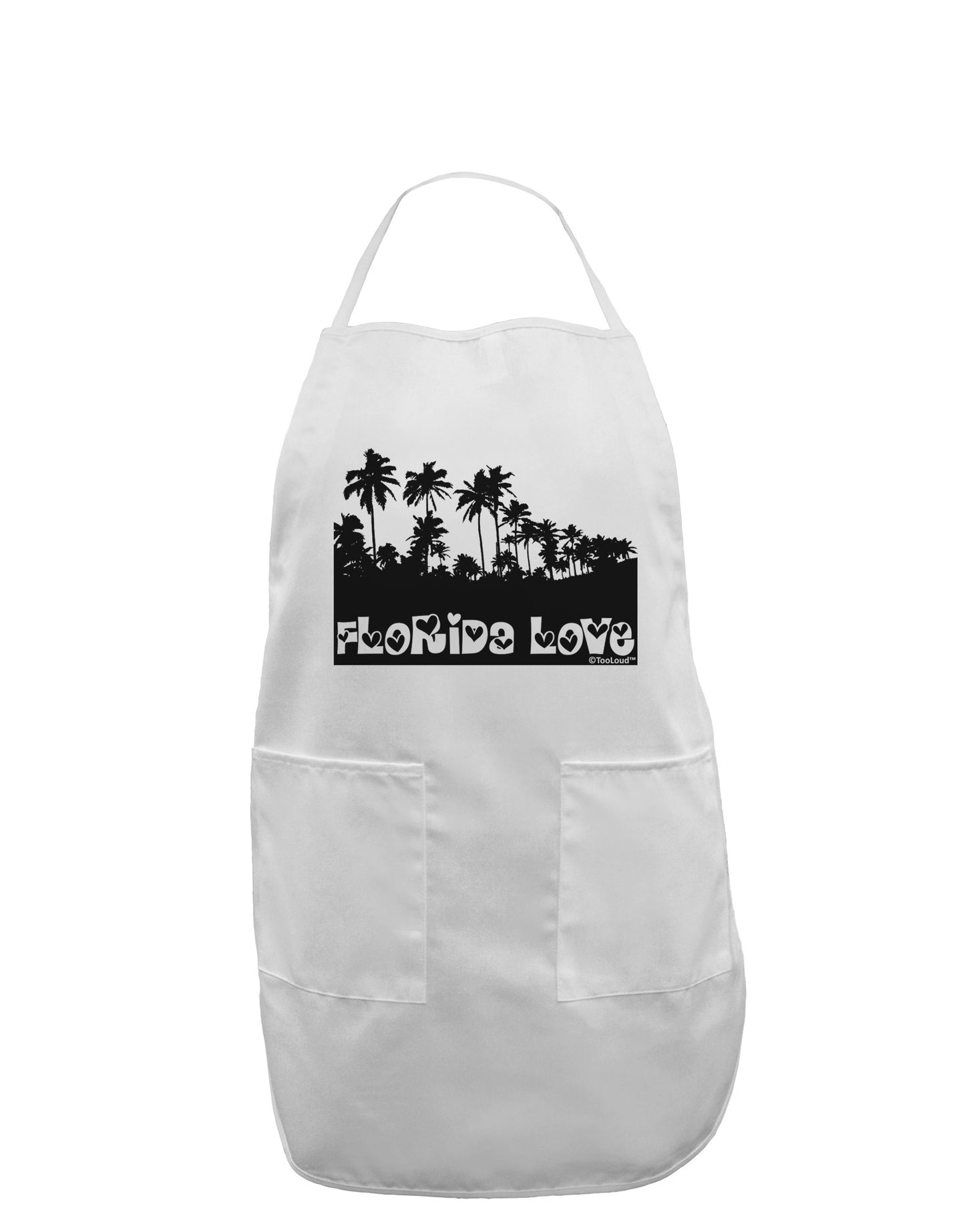 Florida Love - Palm Trees Cutout Design Adult Apron by TooLoud-Bib Apron-TooLoud-White-One-Size-Davson Sales