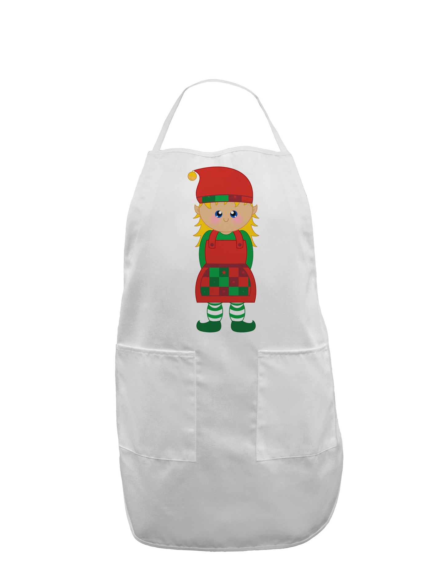 Cute Christmas Elf Girl Adult Apron-Bib Apron-TooLoud-White-One-Size-Davson Sales