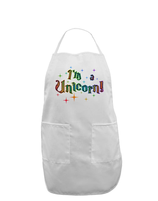 I'm a Unicorn Text Adult Apron-Bib Apron-TooLoud-White-One-Size-Davson Sales