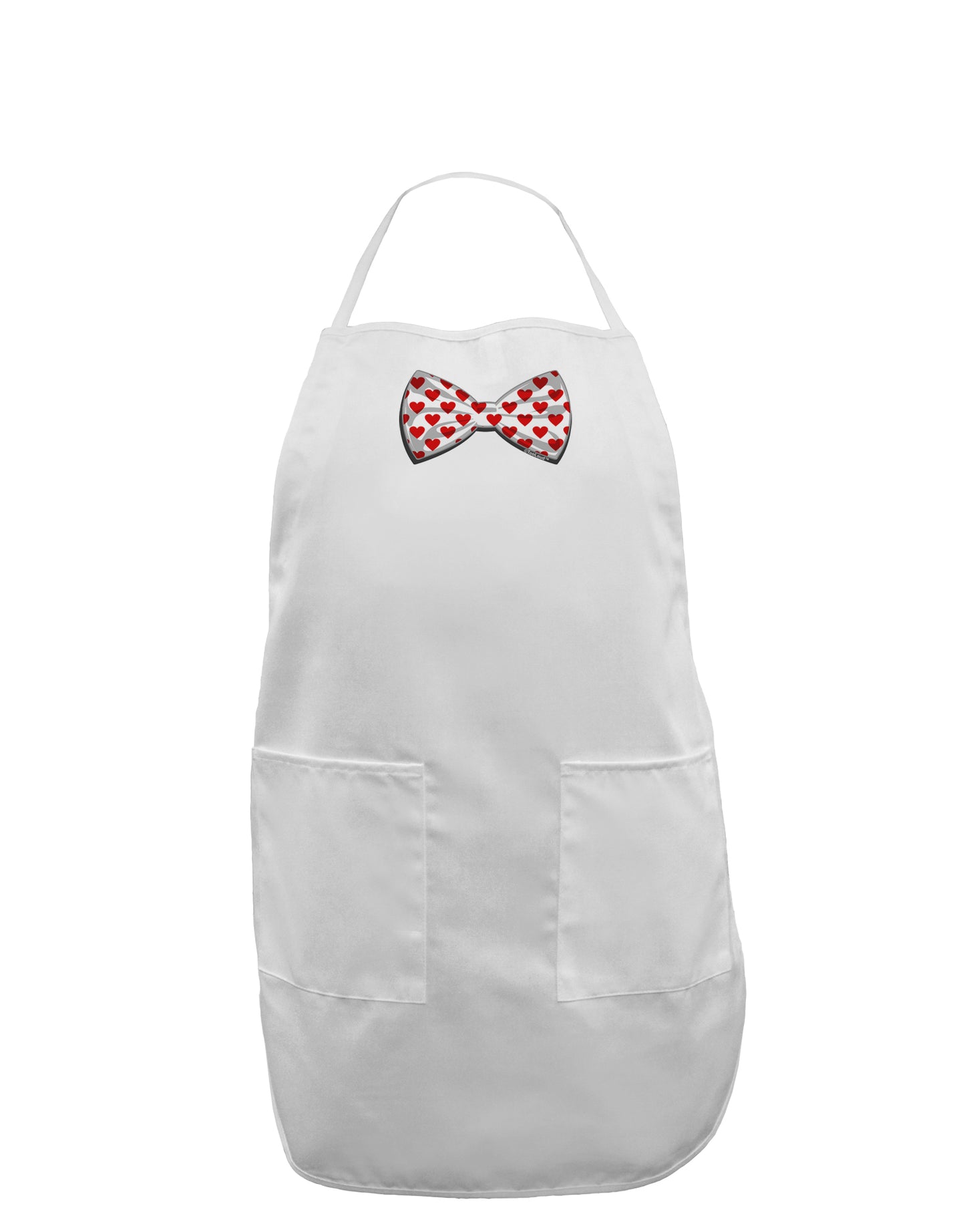 Bow Tie Hearts Adult Apron-Bib Apron-TooLoud-White-One-Size-Davson Sales