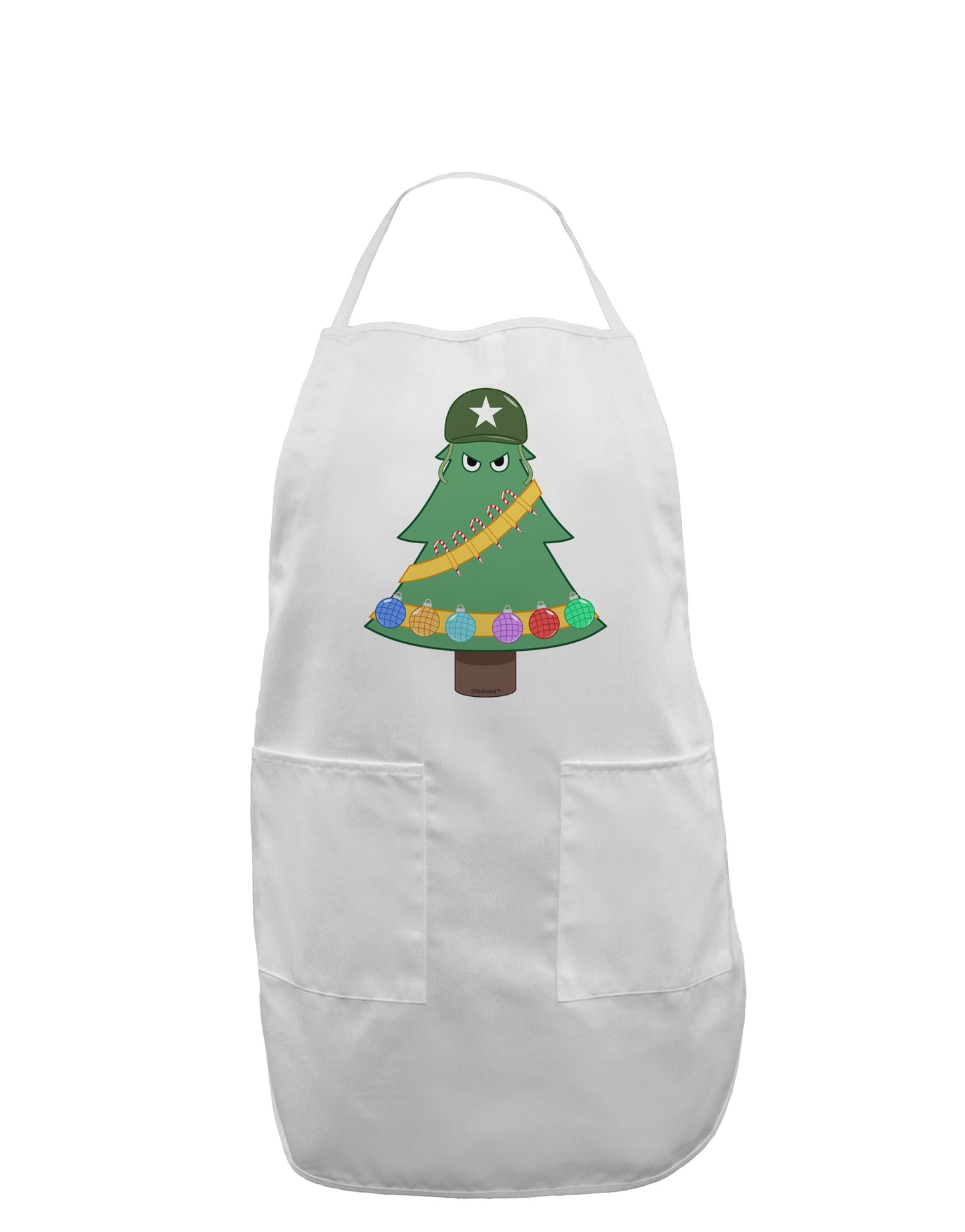 Christmas Tree Armed Design Adult Apron-Bib Apron-TooLoud-White-One-Size-Davson Sales
