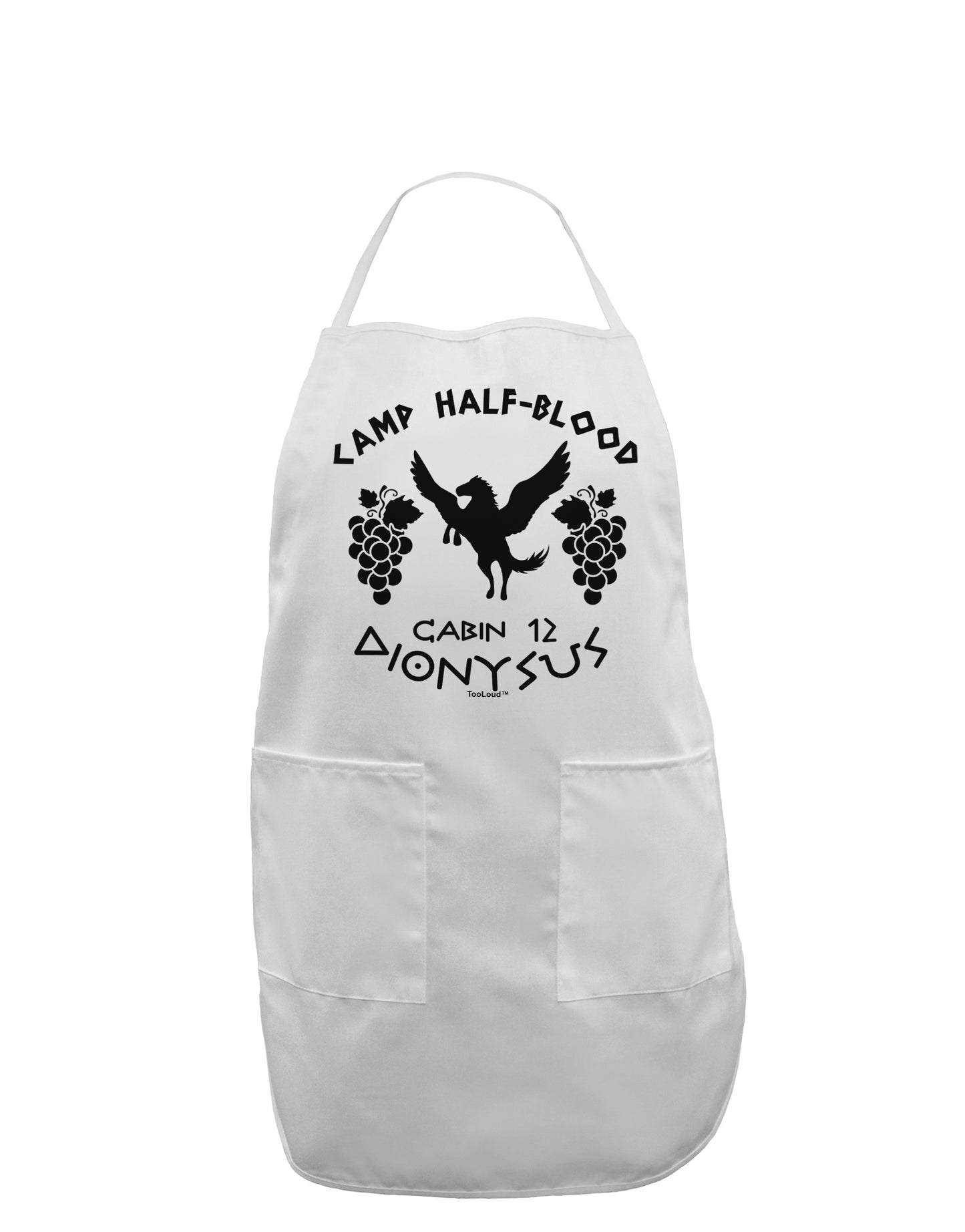 Camp Half Blood Cabin 12 Dionysus Adult Apron by-Bib Apron-TooLoud-White-One-Size-Davson Sales