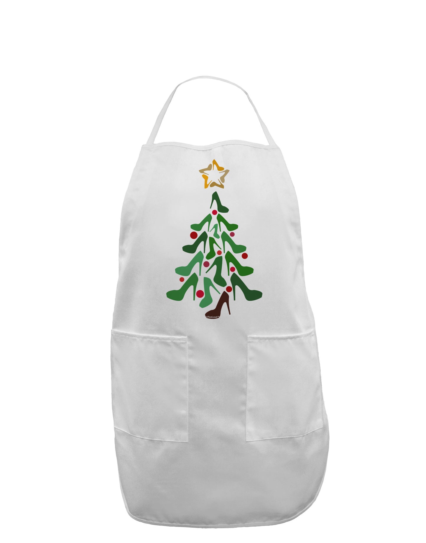 High Heels Shoes Christmas Tree Adult Apron-Bib Apron-TooLoud-White-One-Size-Davson Sales