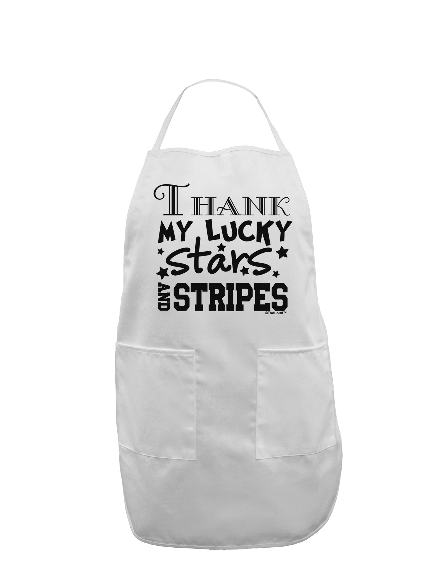 Thank My Lucky Stars and Stripes Adult Apron by TooLoud-Bib Apron-TooLoud-White-One-Size-Davson Sales