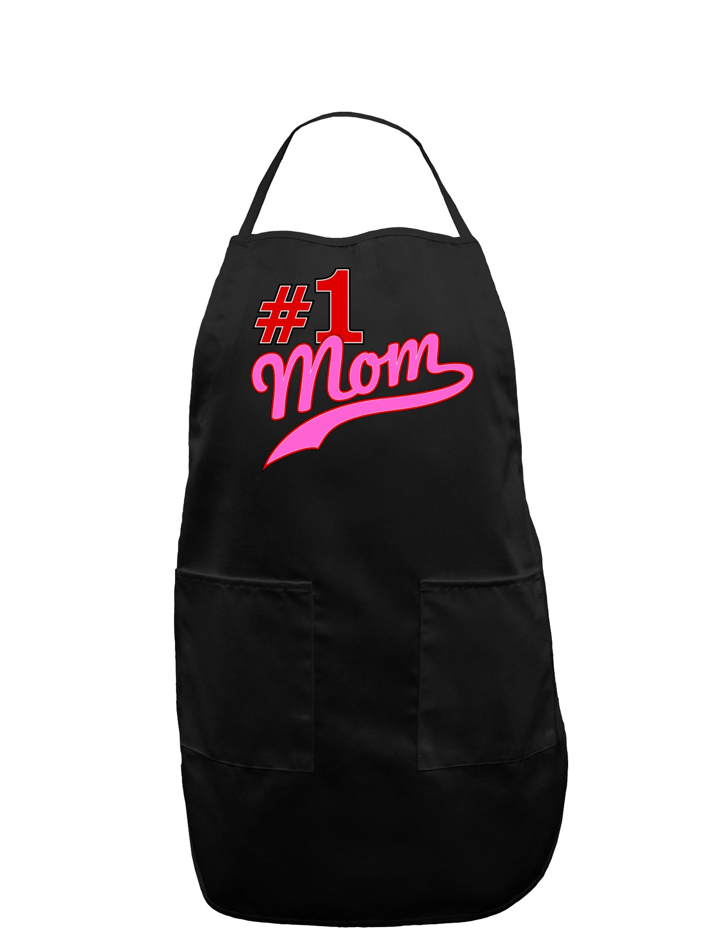 #1 Mom Dark Adult Apron-Bib Apron-TooLoud-Black-One-Size-Davson Sales