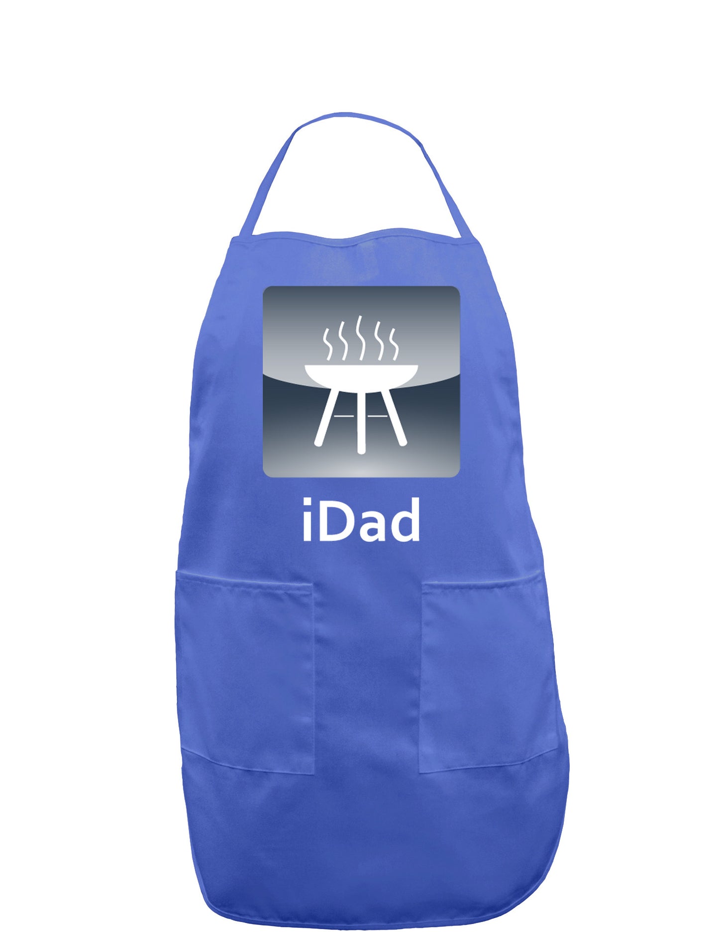 iDad Grill Dark Adult Apron-Bib Apron-TooLoud-Faded Blue-One-Size-Davson Sales