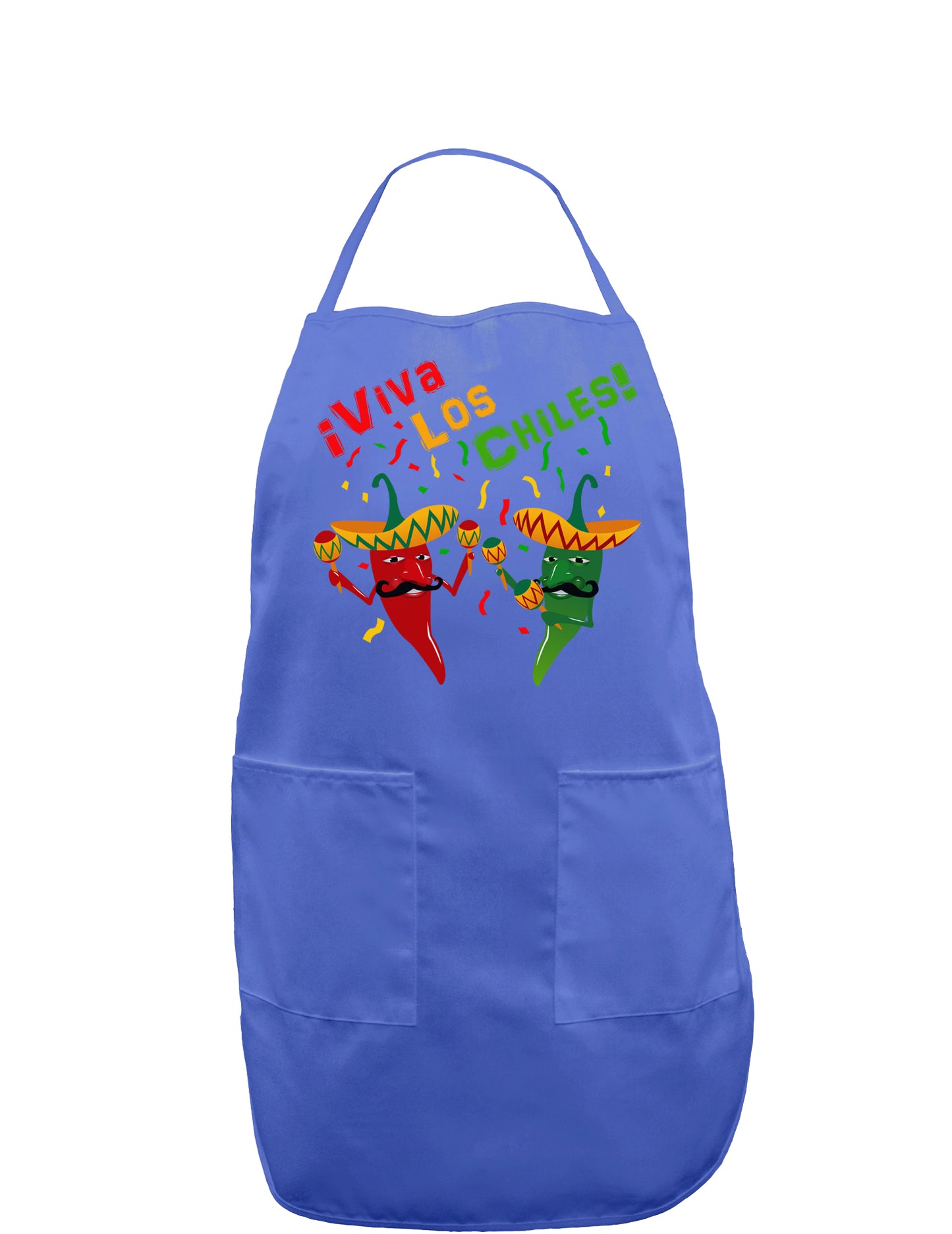 Viva Los Chiles Dark Adult Apron-Bib Apron-TooLoud-Faded Blue-One-Size-Davson Sales