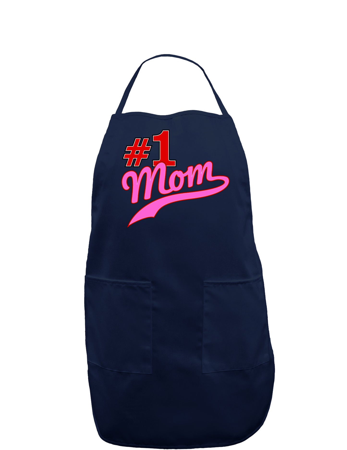#1 Mom Dark Adult Apron-Bib Apron-TooLoud-Navy-One-Size-Davson Sales