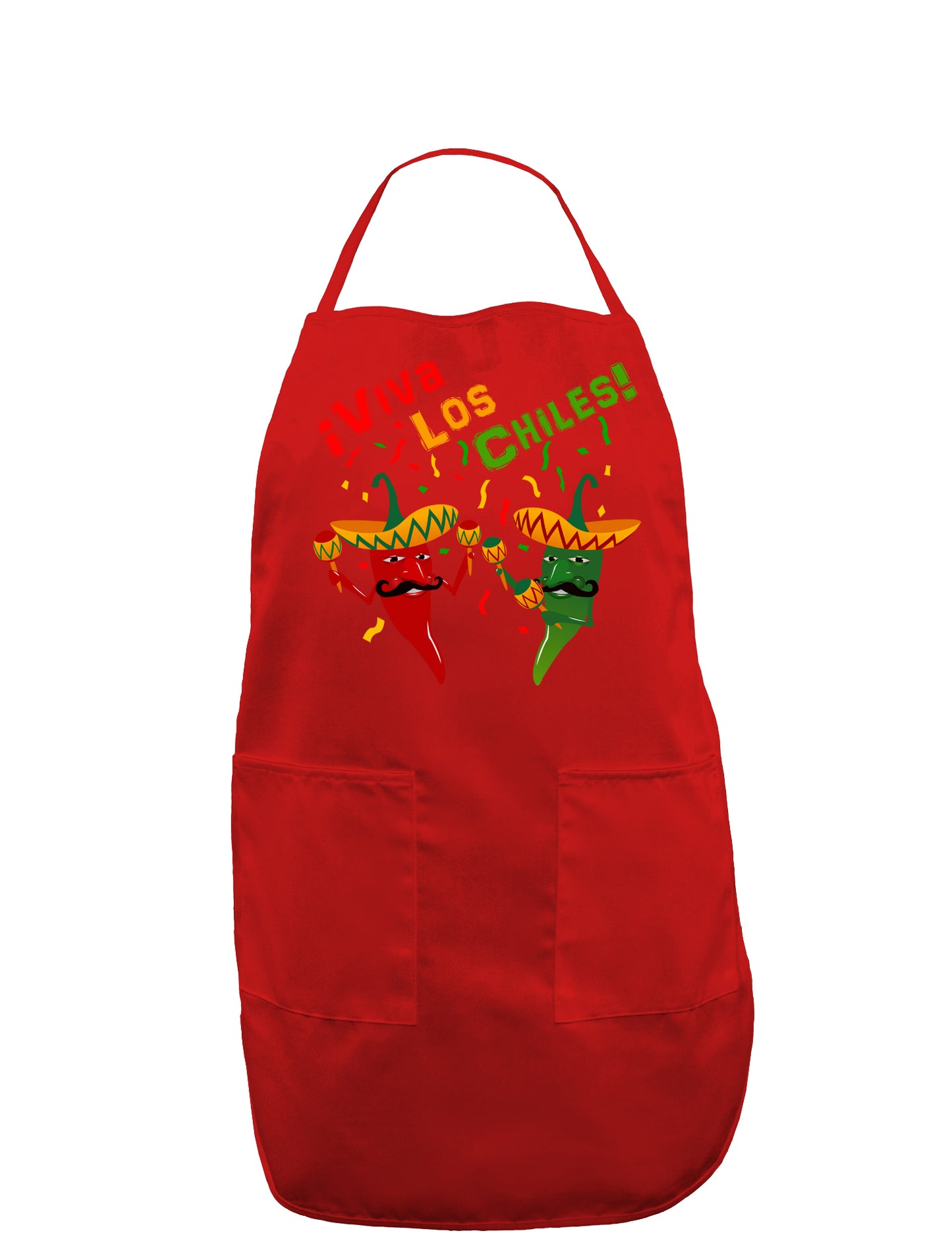 Viva Los Chiles Dark Adult Apron-Bib Apron-TooLoud-Red-One-Size-Davson Sales