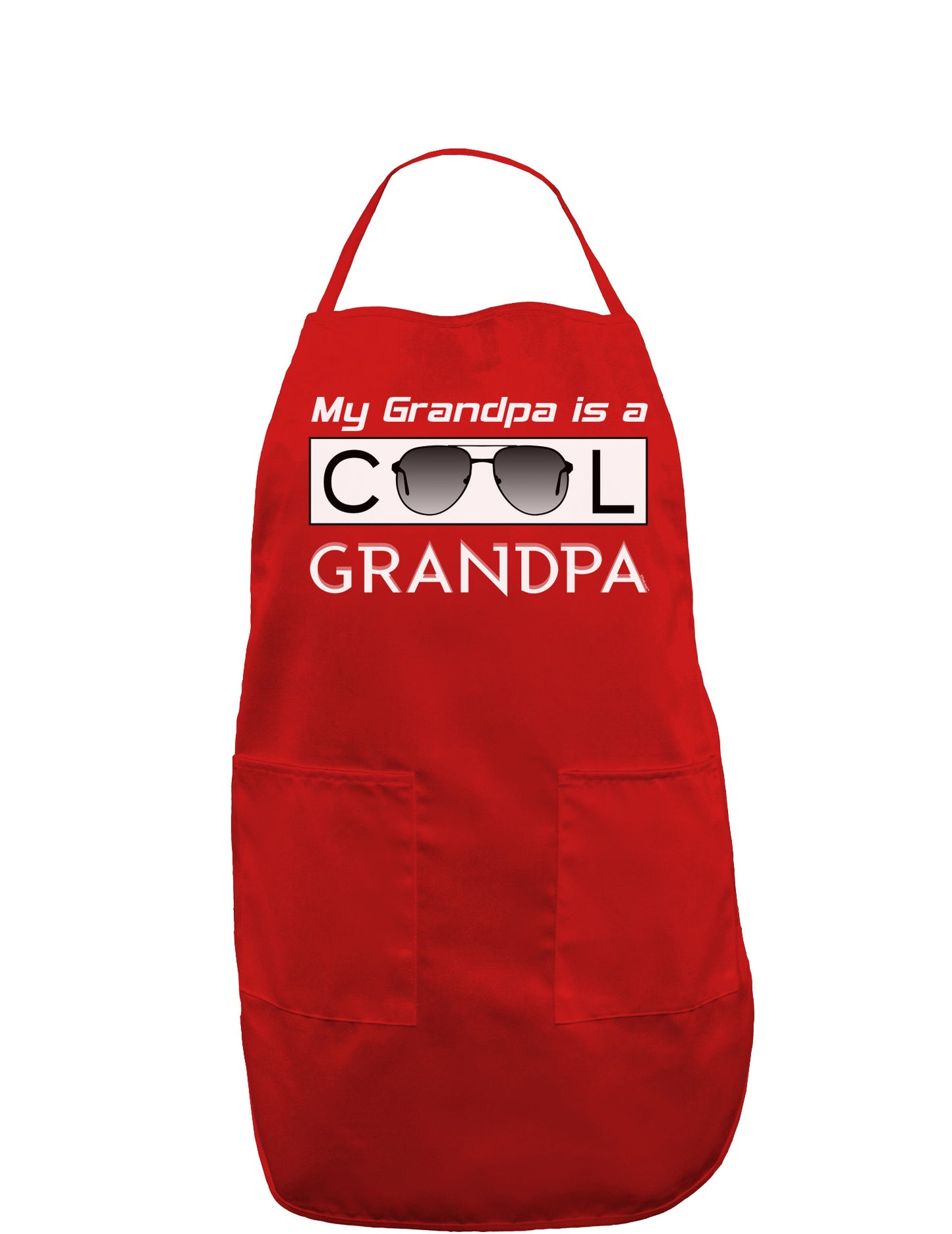 My Grandpa is a Cool Grandpa Dark Adult Apron-Bib Apron-TooLoud-Red-One-Size-Davson Sales