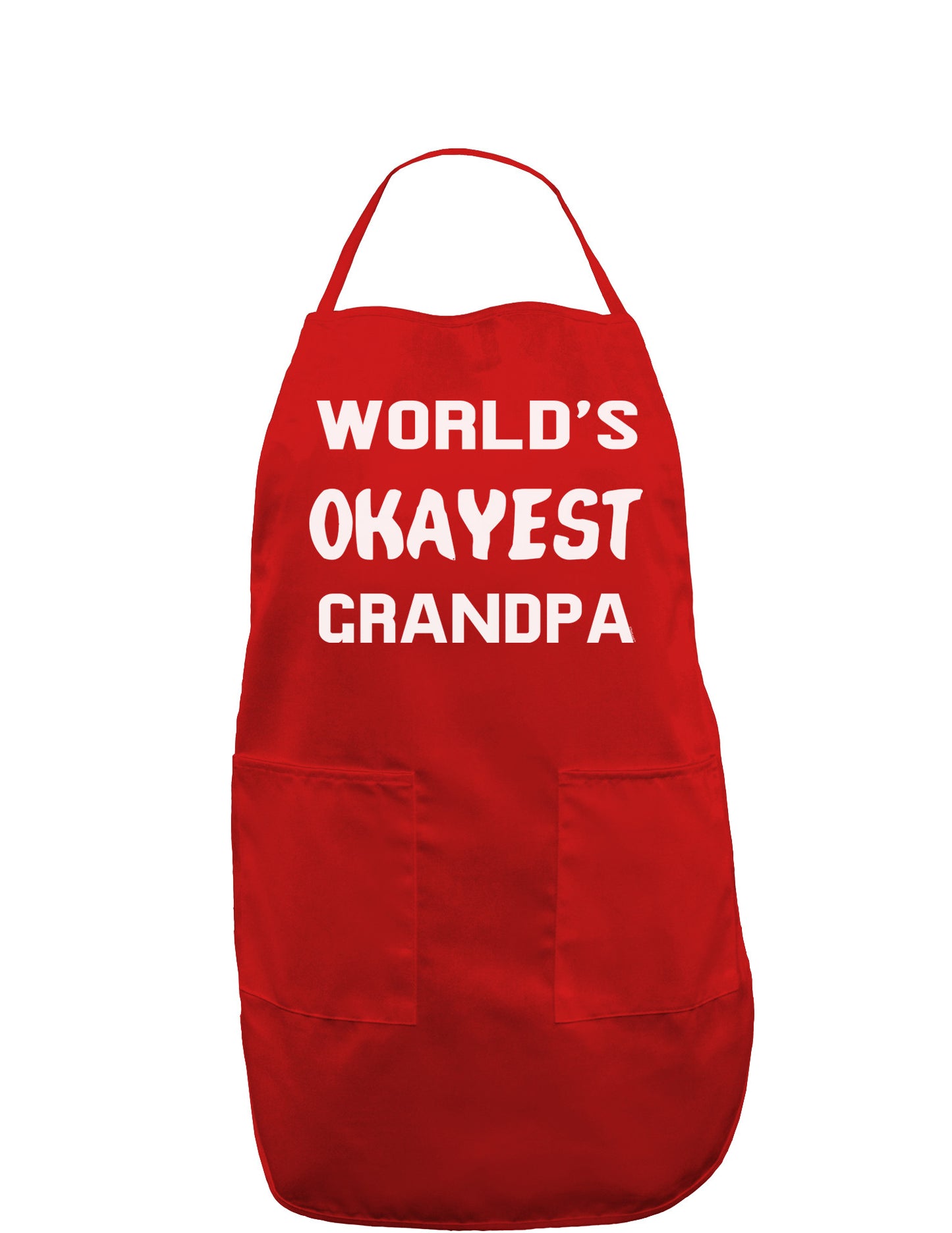 World's Okayest Grandpa Dark Adult Apron-Bib Apron-TooLoud-Red-One-Size-Davson Sales