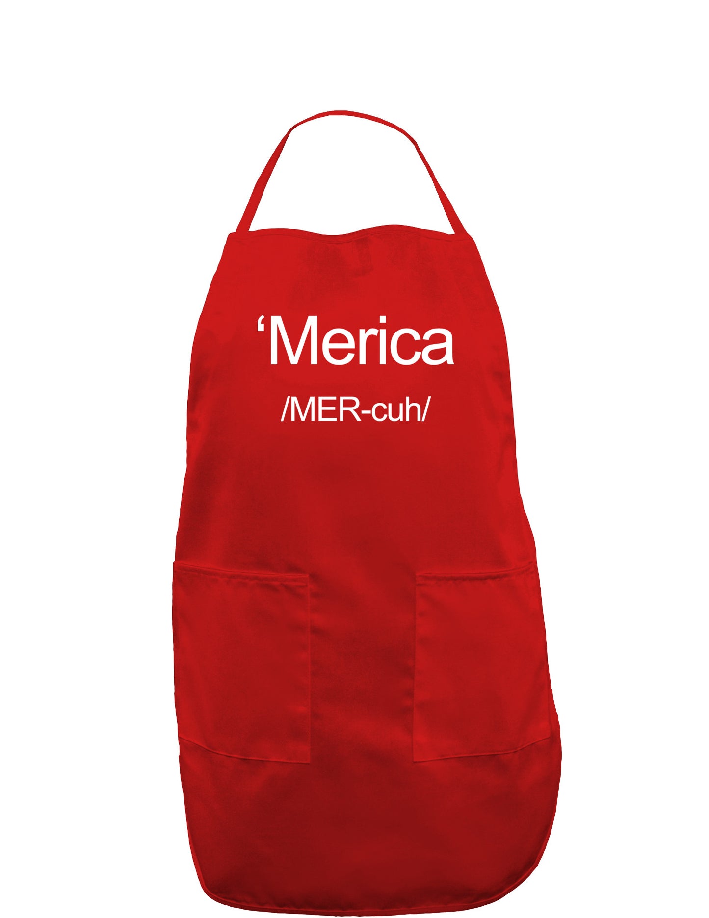 Merica Text Dark Adult Apron-Bib Apron-TooLoud-Red-One-Size-Davson Sales