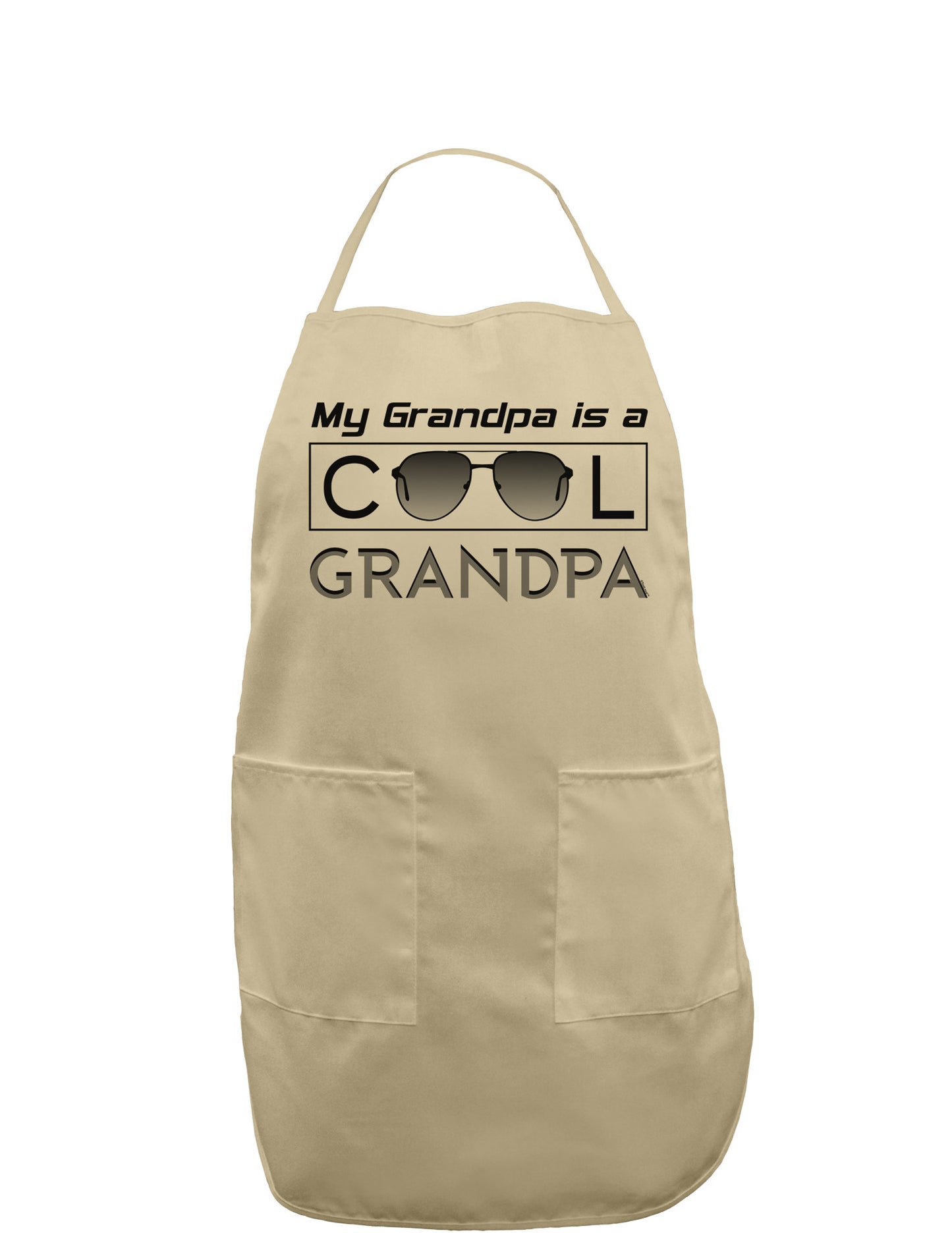 My Grandpa is a Cool Grandpa Adult Apron-Bib Apron-TooLoud-Khaki-One-Size-Davson Sales