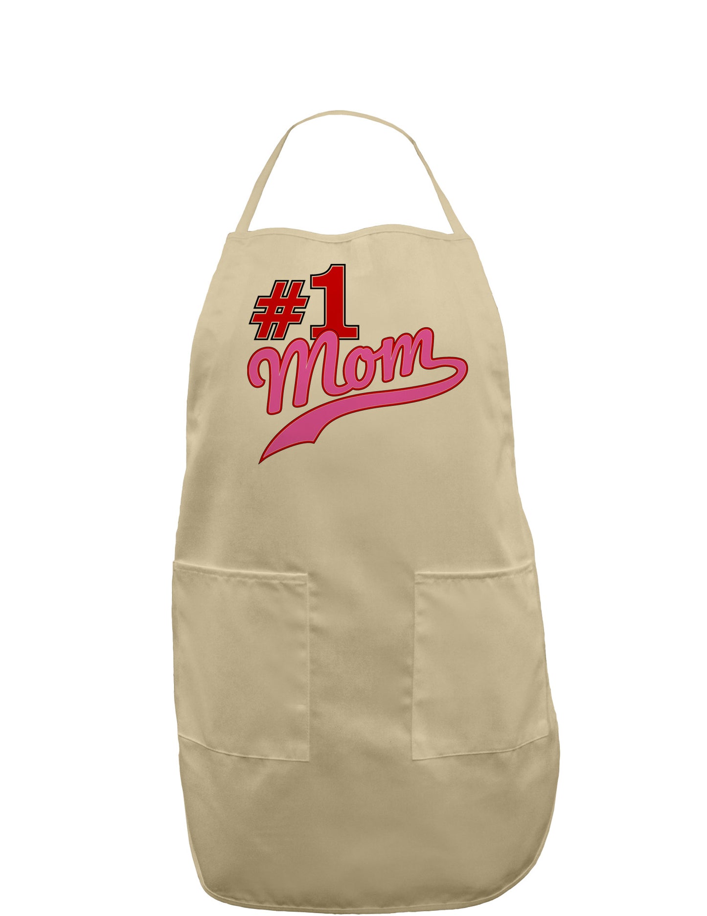 #1 Mom Adult Apron-Bib Apron-TooLoud-Khaki-One-Size-Davson Sales