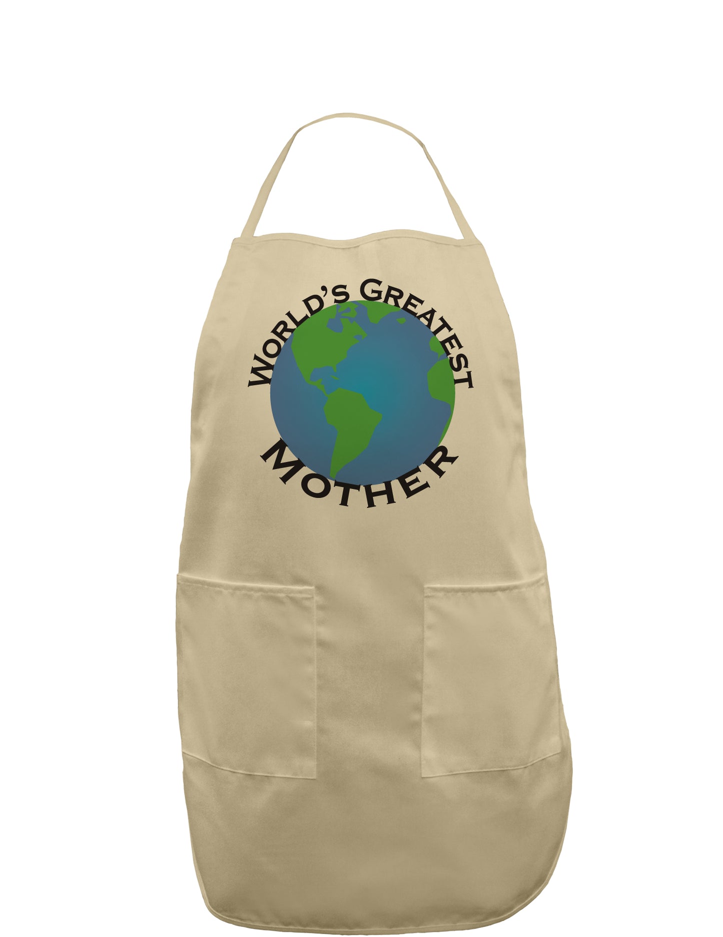 World's Greatest Mother Adult Apron-Bib Apron-TooLoud-Khaki-One-Size-Davson Sales