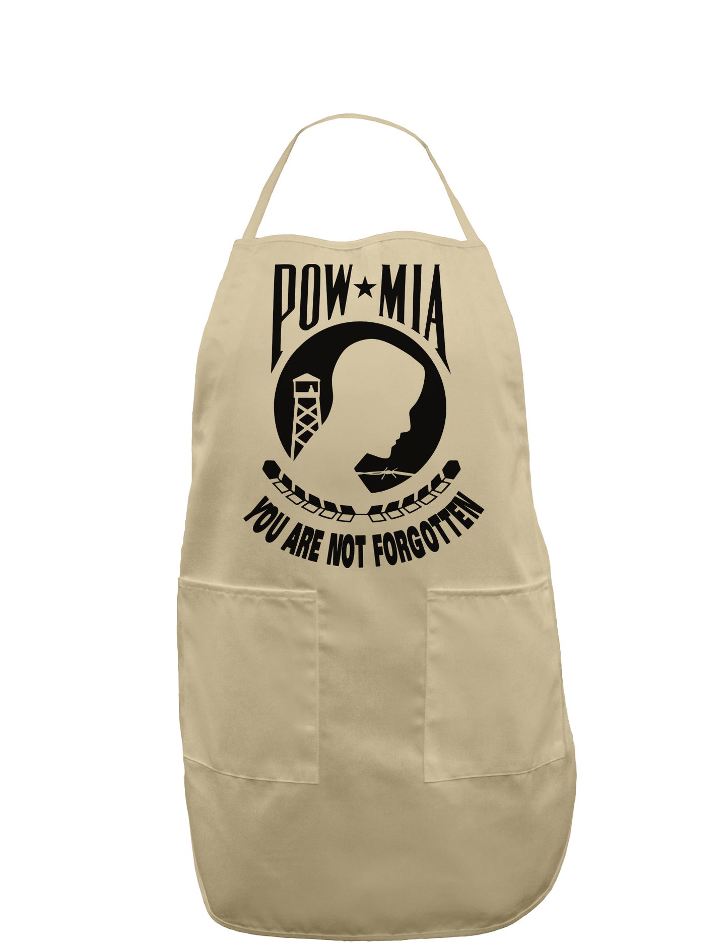 POW MIA Not Forgotten Adult Apron-Bib Apron-TooLoud-Khaki-One-Size-Davson Sales