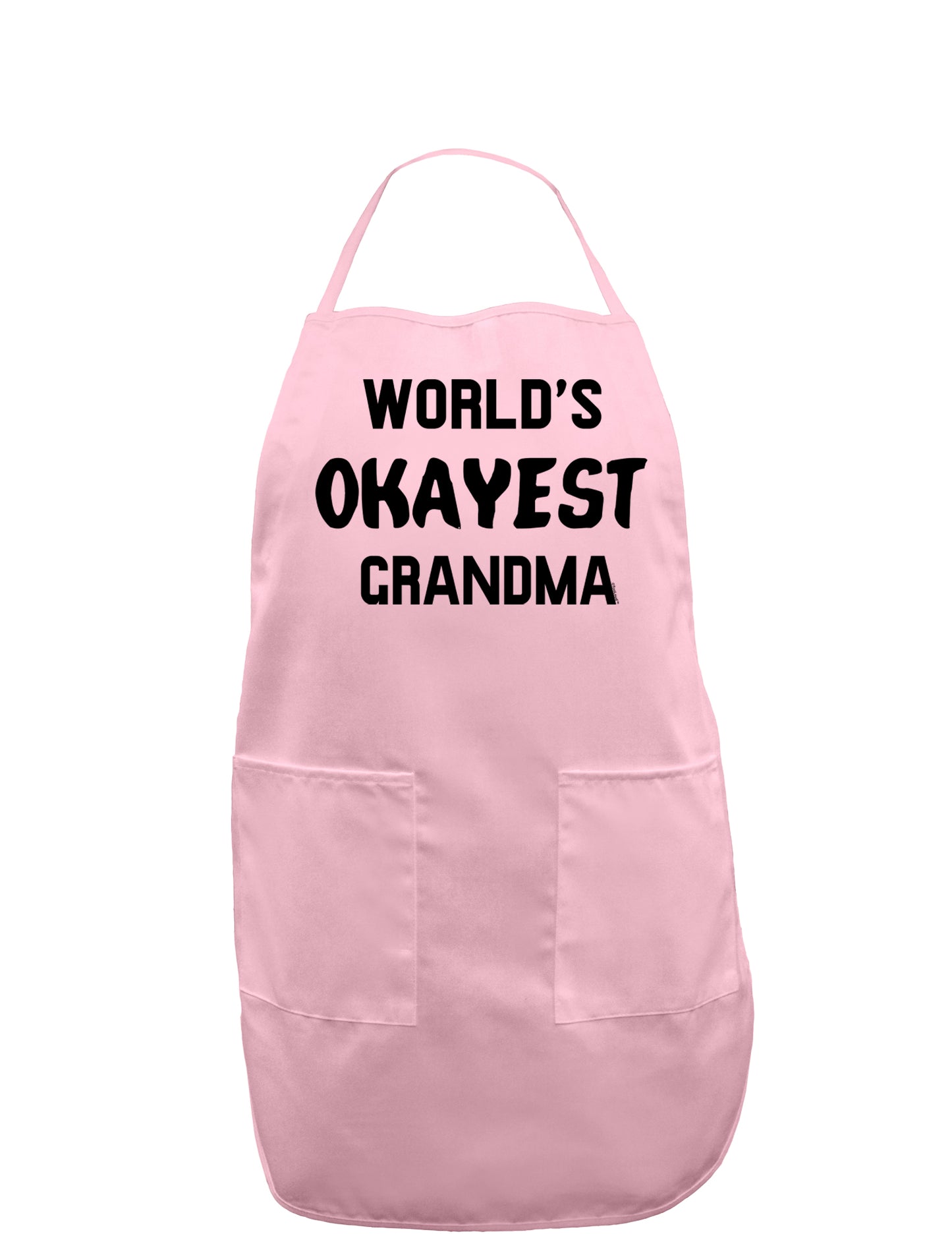 World's Okayest Grandma Adult Apron-Bib Apron-TooLoud-Light-Pink-One-Size-Davson Sales