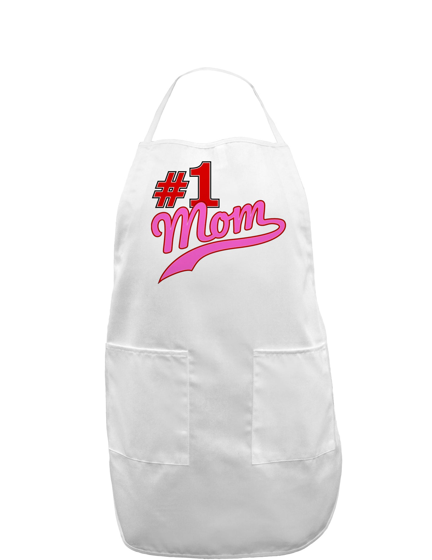 #1 Mom Adult Apron-Bib Apron-TooLoud-White-One-Size-Davson Sales