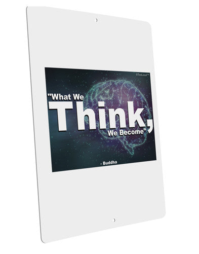 What We Think Buddha Large Aluminum Sign 12 x 18" - Portrait-Aluminum Sign-TooLoud-12x18"-Davson Sales