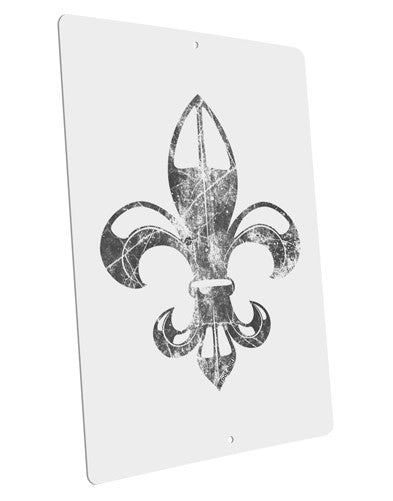 Distressed Fleur de Lis Large Aluminum Sign 12 x 18" - Portrait-Aluminum Sign-TooLoud-12x18"-Davson Sales