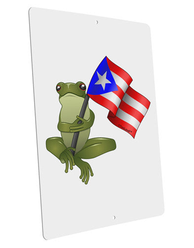 Coqui Holding Flag Large Aluminum Sign 12 x 18" - Portrait-Aluminum Sign-TooLoud-12x18"-Davson Sales
