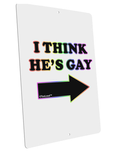 I Think He's Gay Right Large Aluminum Sign 12 x 18" - Portrait by TooLoud-TooLoud-12x18"-Davson Sales