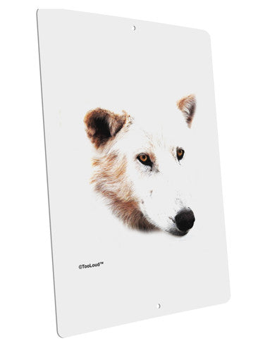 TooLoud White Wolf Head Cutout Large Aluminum Sign 12 x 18" - Portrait-TooLoud-12x18"-Davson Sales