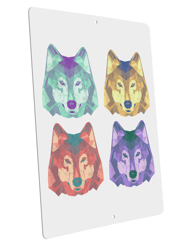 Geometric Wolf Head Pop Art Large Aluminum Sign 12 x 18" - Portrait by TooLoud-TooLoud-12x18"-Davson Sales