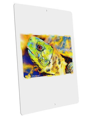 Menacing Turtle Watercolor Large Aluminum Sign 12 x 18" - Portrait-Aluminum Sign-TooLoud-12x18"-Davson Sales