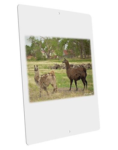 Standing Llamas Large Aluminum Sign 12 x 18" - Portrait by TooLoud-TooLoud-12x18"-Davson Sales
