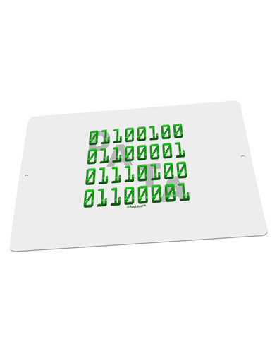 Binary Data Green Large Aluminum Sign 12 x 18" - Landscape-Aluminum Sign-TooLoud-18x12"-Davson Sales