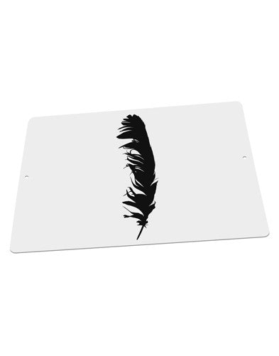 Black Feather Large Aluminum Sign 12 x 18" - Landscape-Aluminum Sign-TooLoud-18x12"-Davson Sales