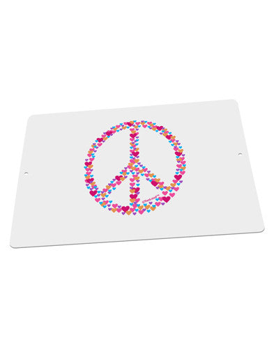 Peace Sign Hearts Large Aluminum Sign 12 x 18" - Landscape-Aluminum Sign-TooLoud-18x12"-Davson Sales