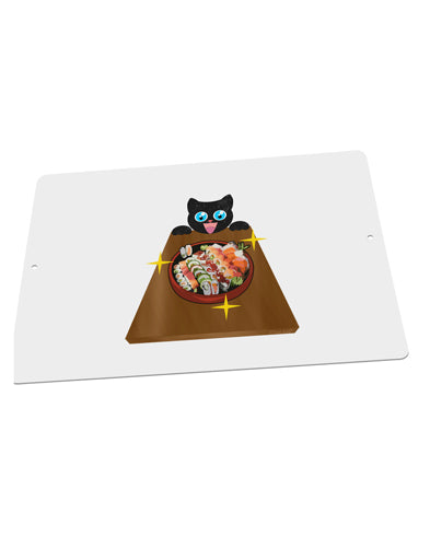 Anime Cat Loves Sushi Large Aluminum Sign 12 x 18" - Landscape by TooLoud-TooLoud-18x12"-Davson Sales