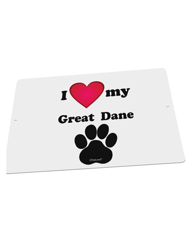 I Heart My Great Dane Large Aluminum Sign 12 x 18" - Landscape by TooLoud-TooLoud-18x12"-Davson Sales