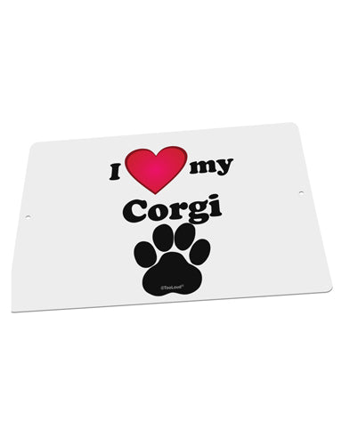 I Heart My Corgi Large Aluminum Sign 12 x 18" - Landscape by TooLoud-TooLoud-18x12"-Davson Sales