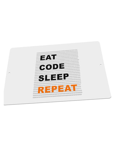 Eat Sleep Code Repeat Large Aluminum Sign 12 x 18" - Landscape by TooLoud-TooLoud-18x12"-Davson Sales