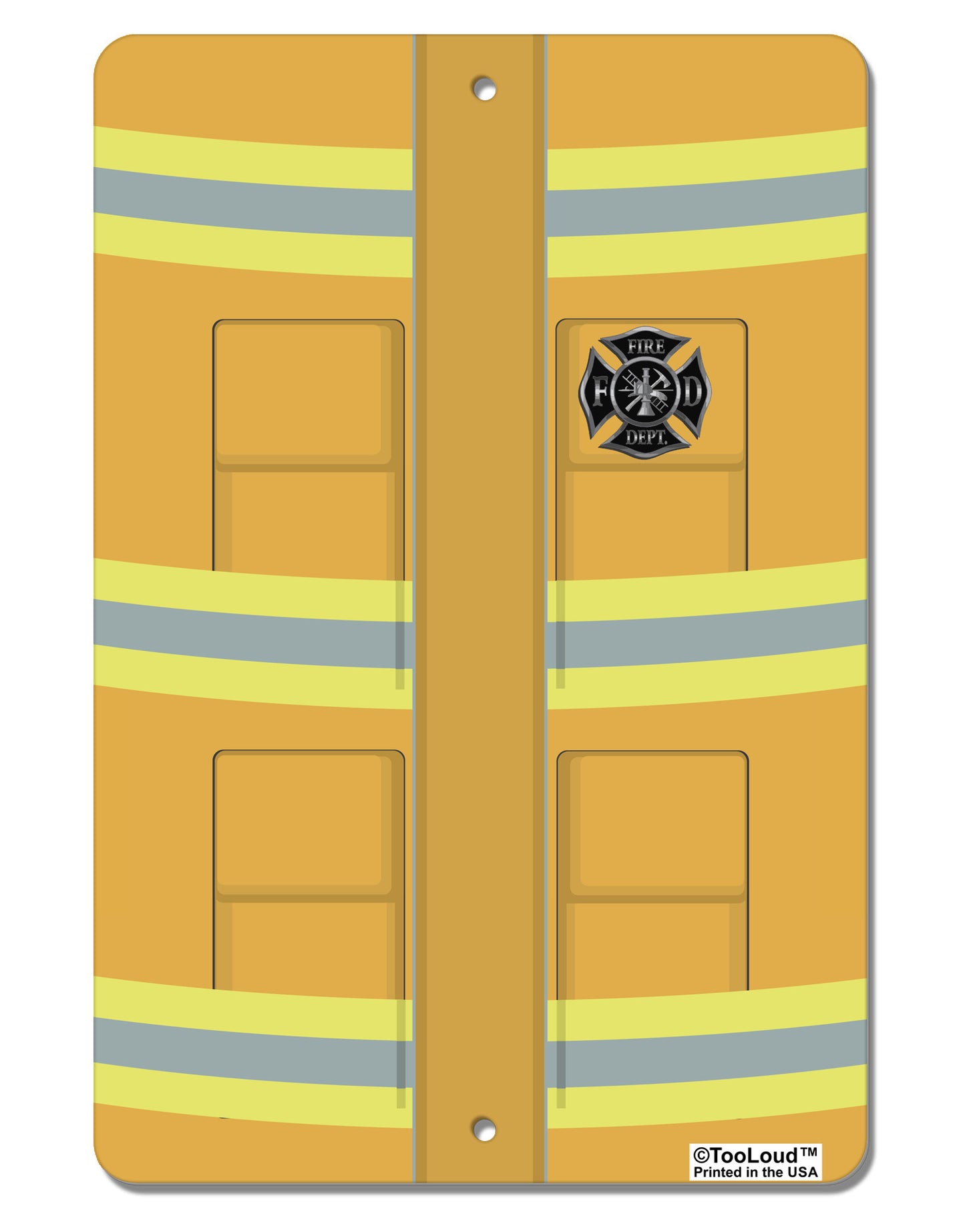 Firefighter Yellow AOP Aluminum 8 x 12" Aluminum Sign All Over Print-Aluminum Sign-TooLoud-White-Davson Sales