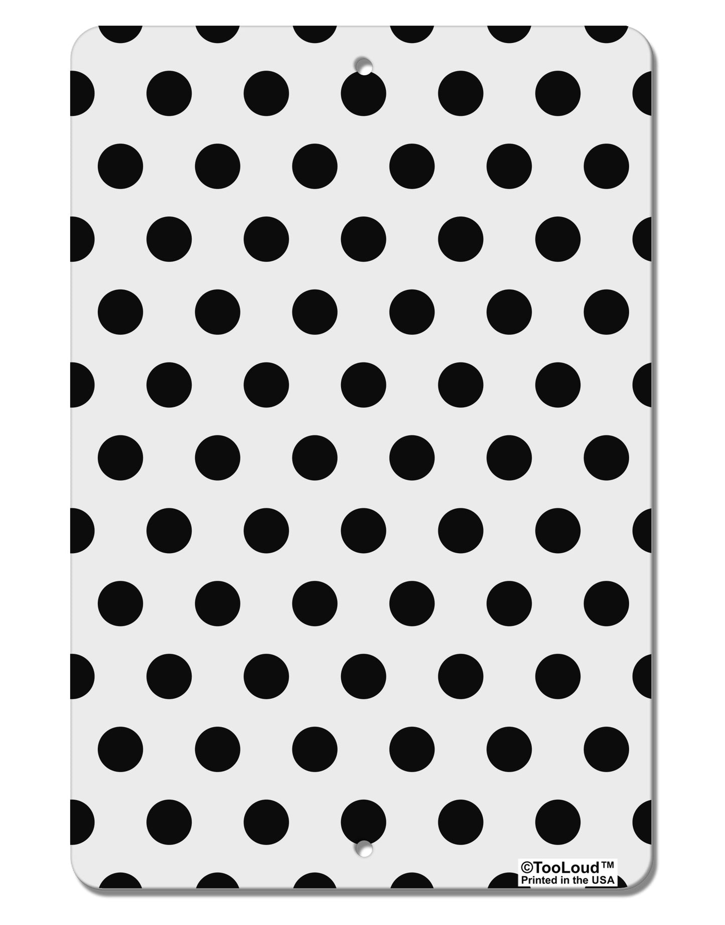 Black Polka Dots on White Aluminum 8 x 12" Aluminum Sign All Over Print by TooLoud-Aluminum Sign-TooLoud-White-Davson Sales