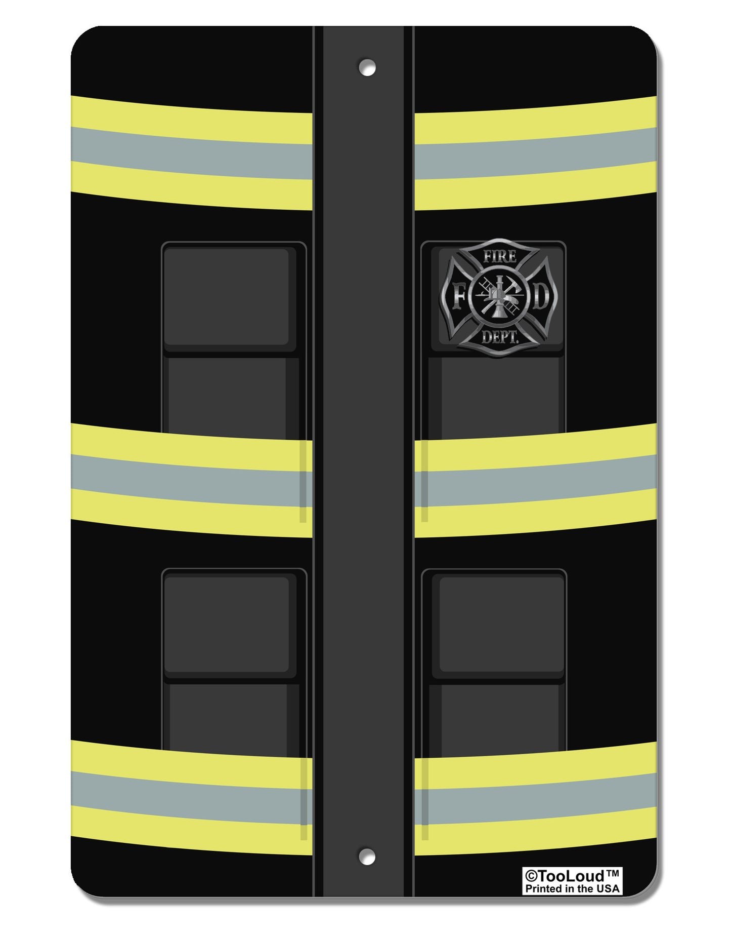 Firefighter Black AOP Aluminum 8 x 12" Aluminum Sign All Over Print-Aluminum Sign-TooLoud-White-Davson Sales