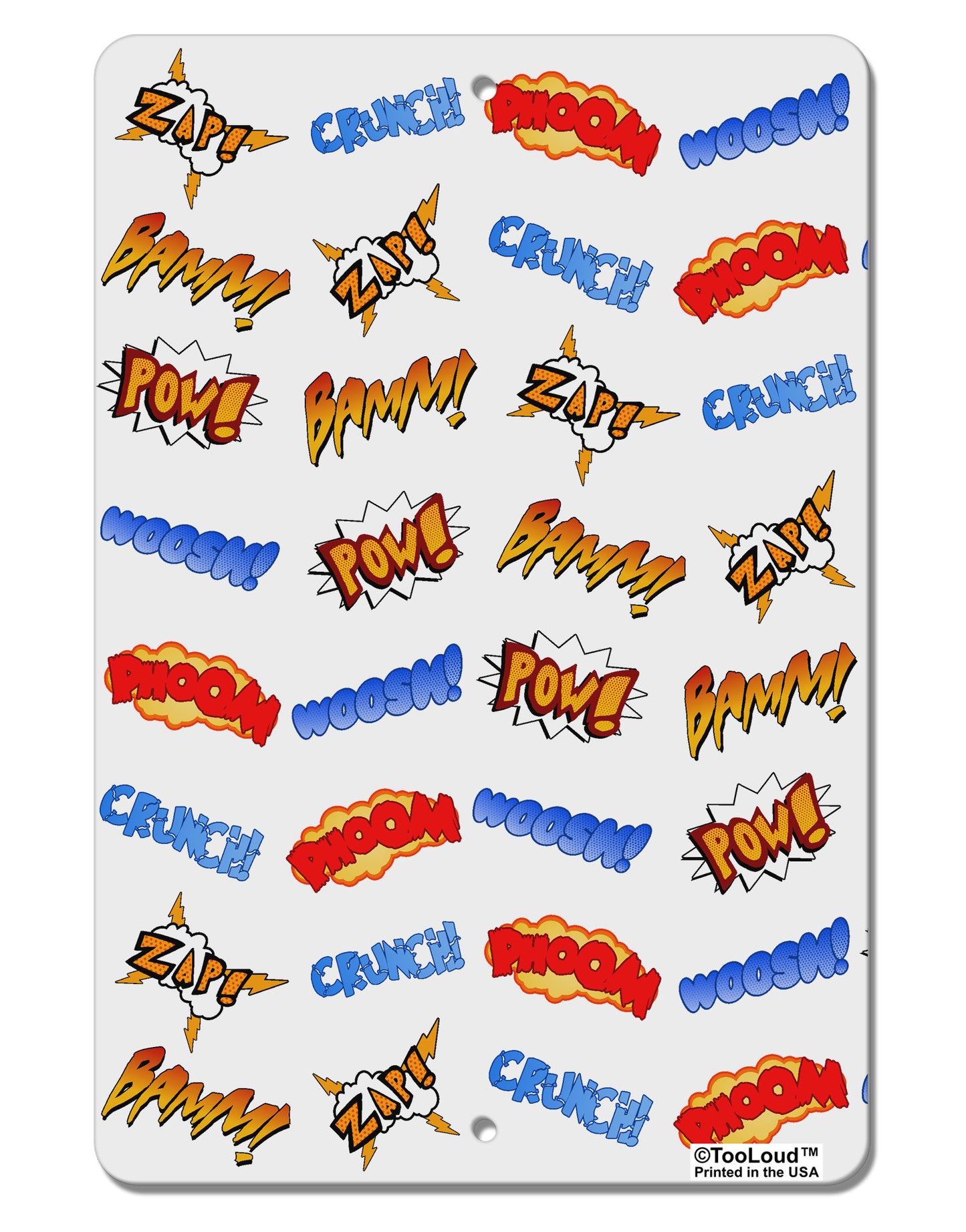 Onomatopoeia All Over Print Aluminum 8 x 12" Aluminum Sign All Over Print-Aluminum Sign-TooLoud-White-Davson Sales
