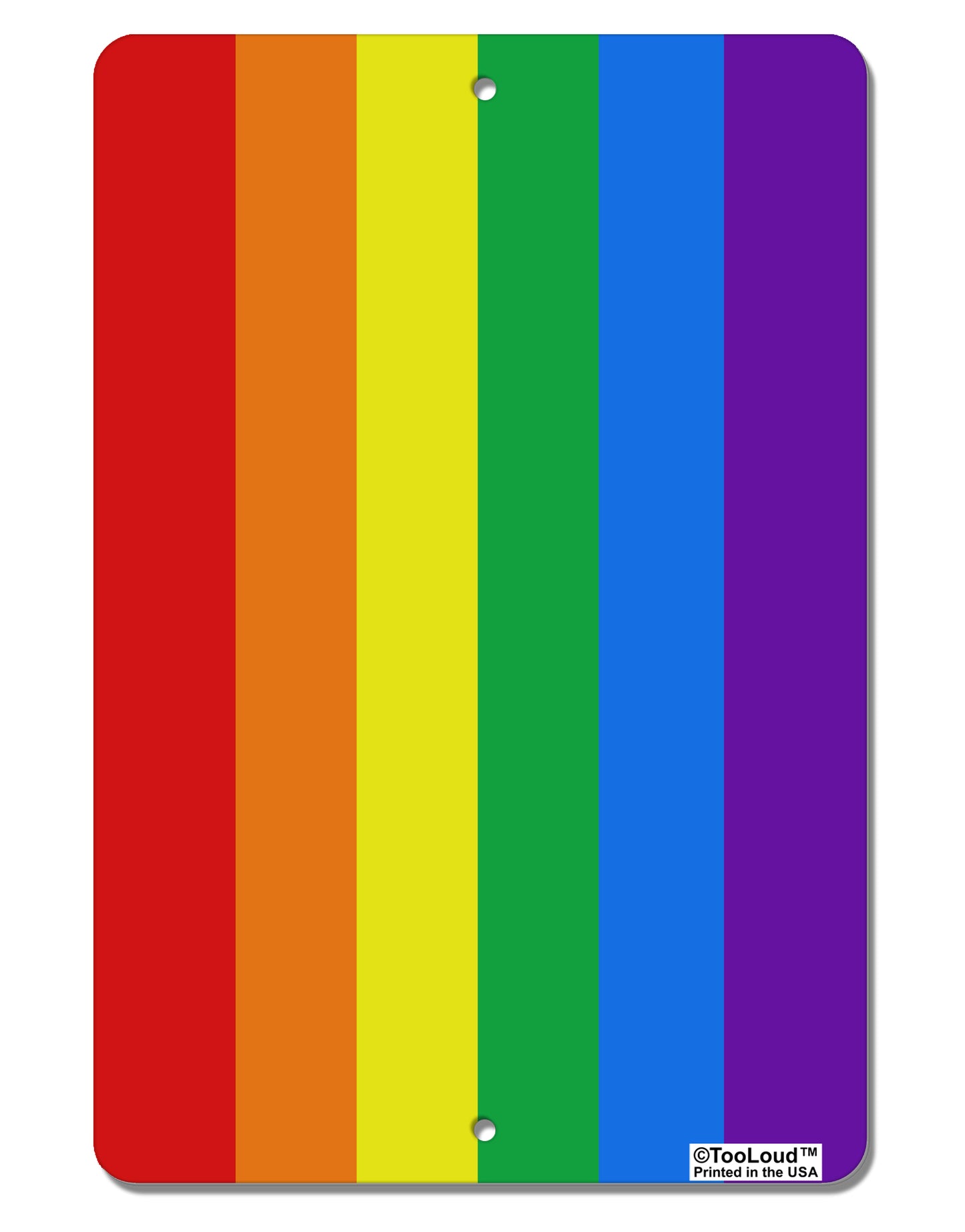Rainbow Vertical Gay Pride Flag Aluminum 8 x 12" Aluminum Sign All Over Print by TooLoud-Aluminum Sign-TooLoud-White-Davson Sales