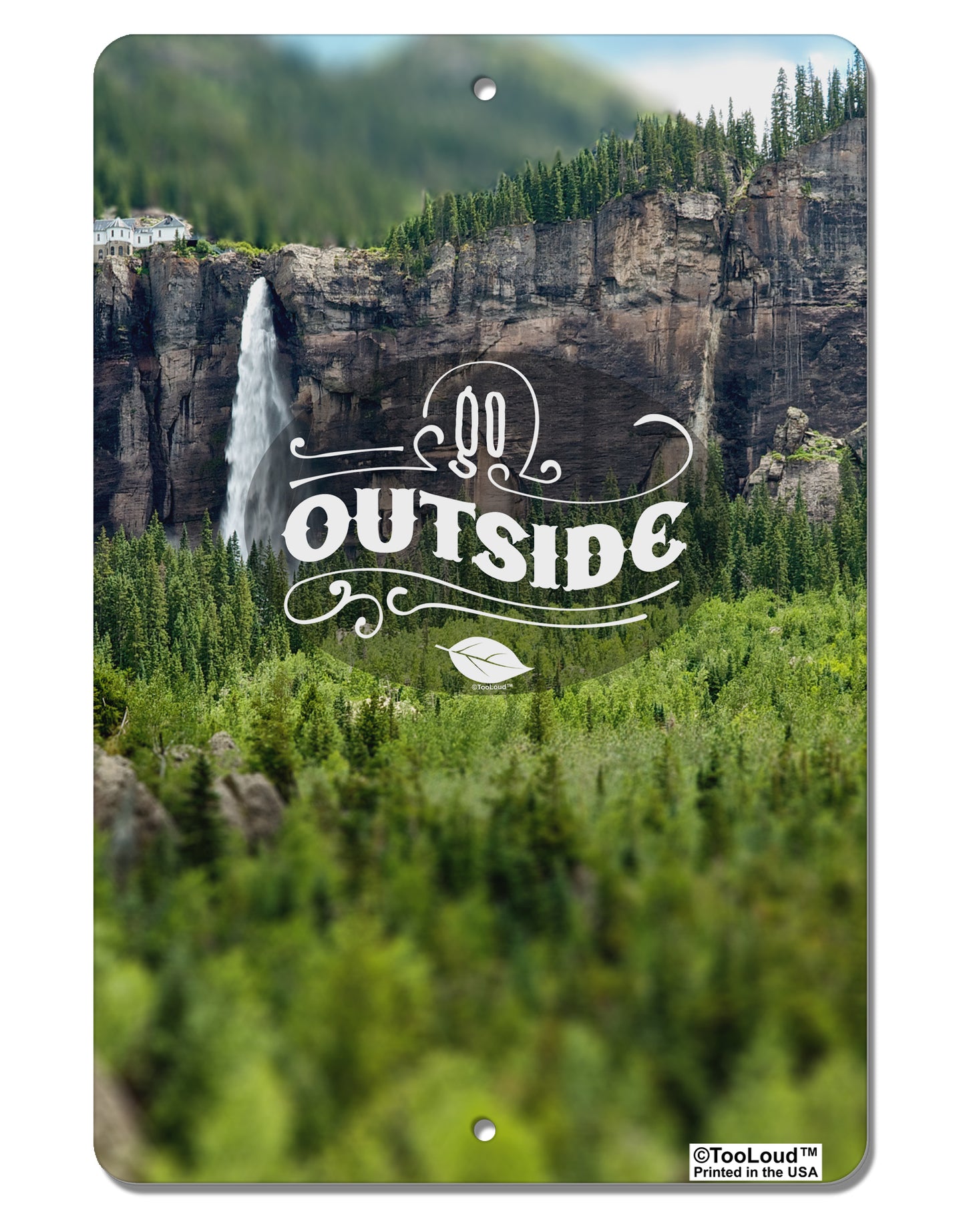 Beautiful Cliffs - Go Outside AOP Aluminum 8 x 12" Aluminum Sign All Over Print by TooLoud-TooLoud-White-Davson Sales
